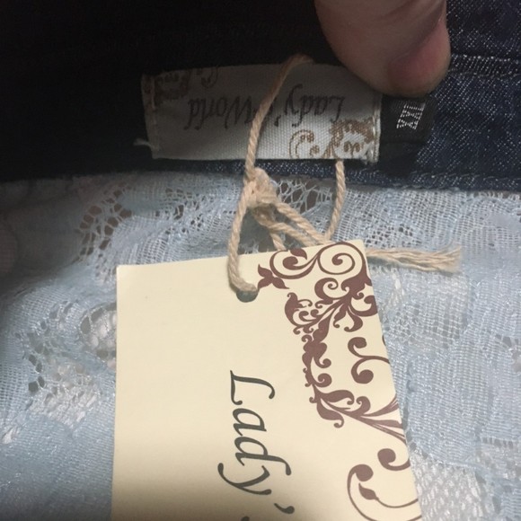 *Like New* Lady's World denim & baby blue lace shirt dress XXL - Picture 3 of 7